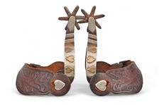 Crockett Marked 4-Heart Pattern Spurs