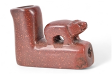 Catlinite Indian Carved Bear Pipe