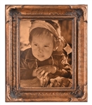 Original Curtis Gold Tone Photo of Indian Child