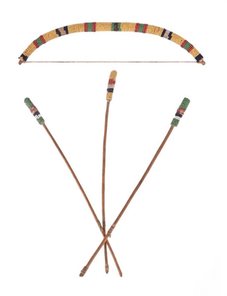 Indian Beaded Childs Bow & Arrows