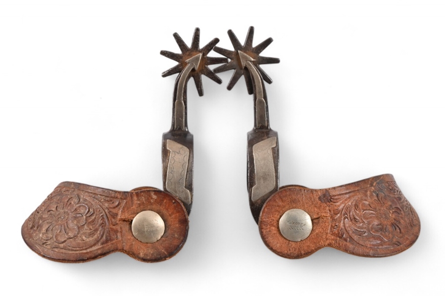 Kelly & Crockett Marked Double Mounted Spurs