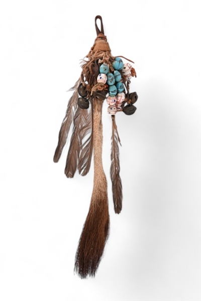 Crow Medicine Item Beaed Deer Tail With Bells