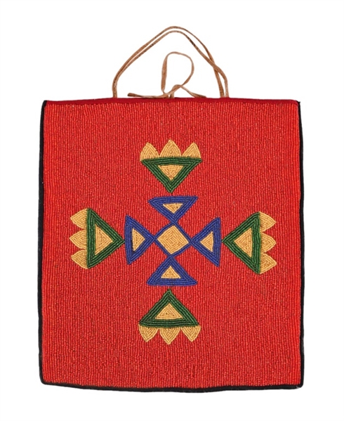 Large Indian Beaded Plateau Bag