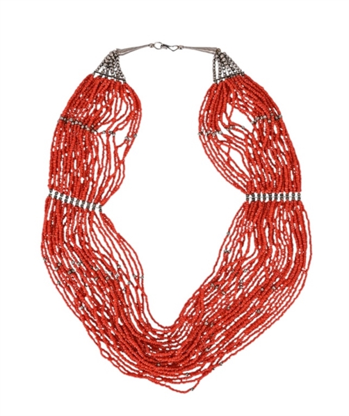 Indian Red Coral 30 Strand Necklace