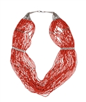 Indian Red Coral 30 Strand Necklace