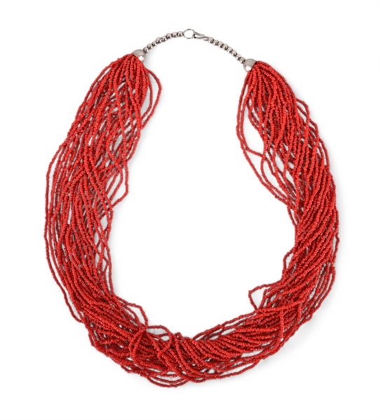 Indian Red Coral 28-Strand Necklace