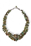 Tumbled Turquoise Indian Necklace Silver Chain