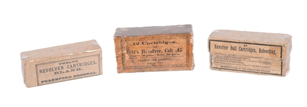 Colt .45 Sealed Cartridge Boxes Dated 1874