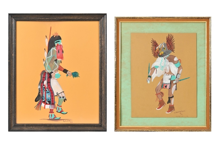 Pair of Cal Calnimptewa American Indian Paintings