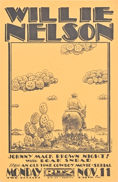 Willie Nelson Concert Poster 1974 By Jim Franklin