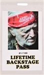 Willie Nelson LIFETIME Backstage Pass 21/100