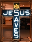 Jesus Saves Double-Sided Neon Sign