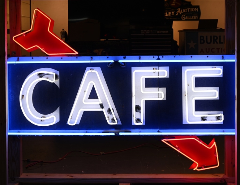 Cafe Neon Arrow Advertising Sign c.1950s