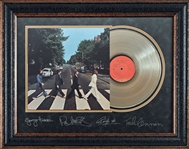 The Beatles Signed "Abbey Road" Gold LP Display