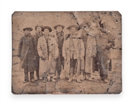 Large Daguerreotype Photograph of Unknown Cowboys