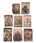 (8) Daguerreotype Collection of Unknown Cowboys