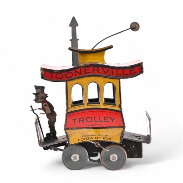 Toonerville Wind Up Pressed Tin Trolley Car c.1922