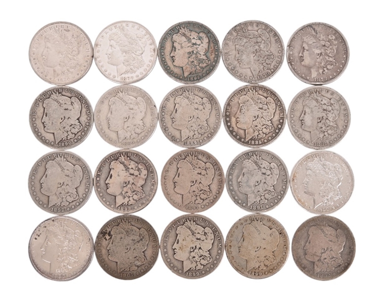 (20) Silver Dollars 1878-1901