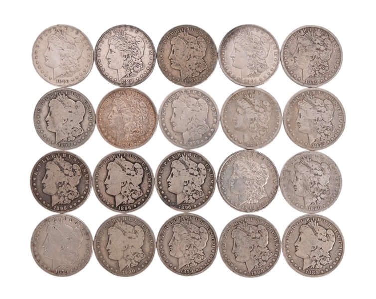 (20) Morgan Silver Dollars 1879-1900