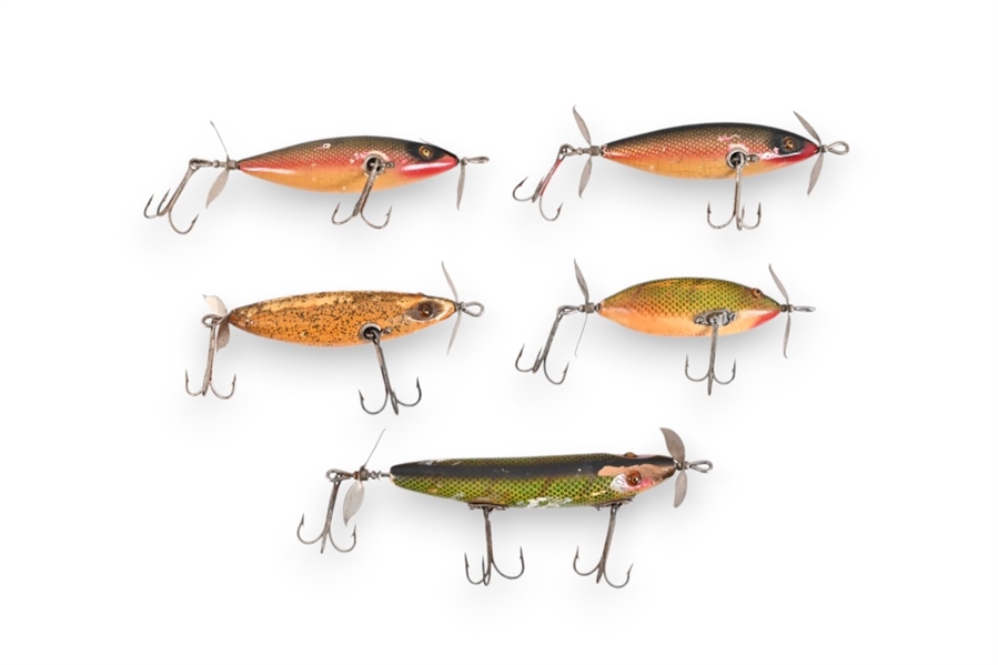 (5) Vintage Heddon Minnow Lures