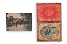 Daguerreotypes of Unknown People Horse Riding