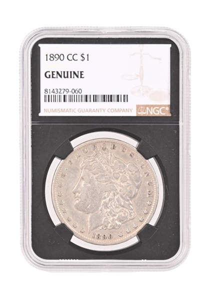 1890 CC Morgan Silver Dollar NGC Genuine