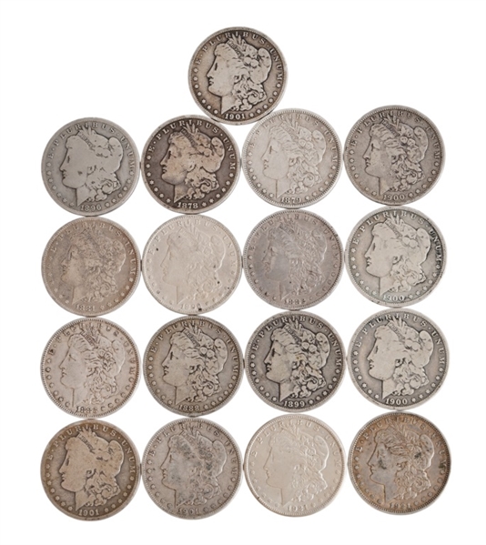 (17) Morgan Silver Dollars 1878 - 1921