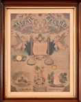 1873 Master Mason Certificate Framed