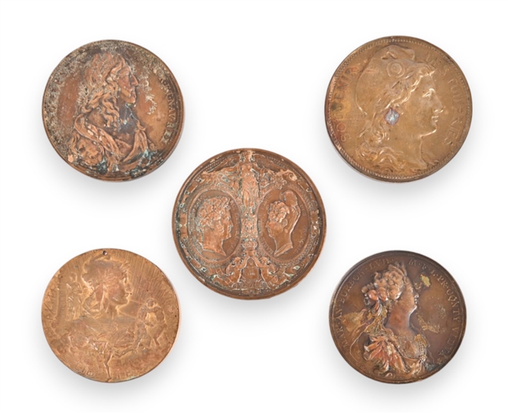 Collection of Antique French Bronze Medallions