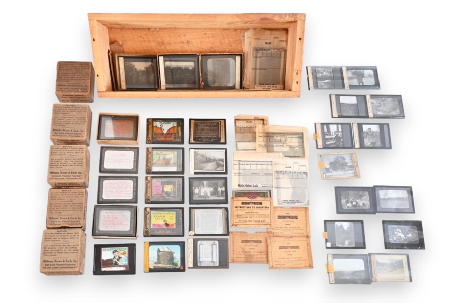 Antique Glass Lantern Slide Collection