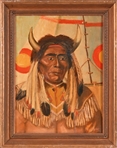 Indian Chief Folk Art Painting