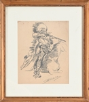 Indian War Chief Sketch Walter Shirlaw