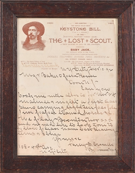 1890 Letterhead Keystone Bill In The Lost Scout