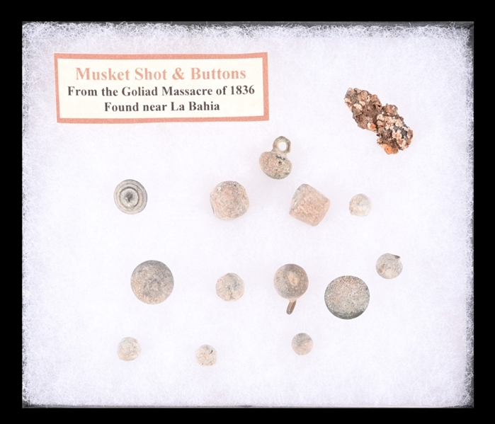 Musket Shot & Buttons From Goliad Massacre Of 1836