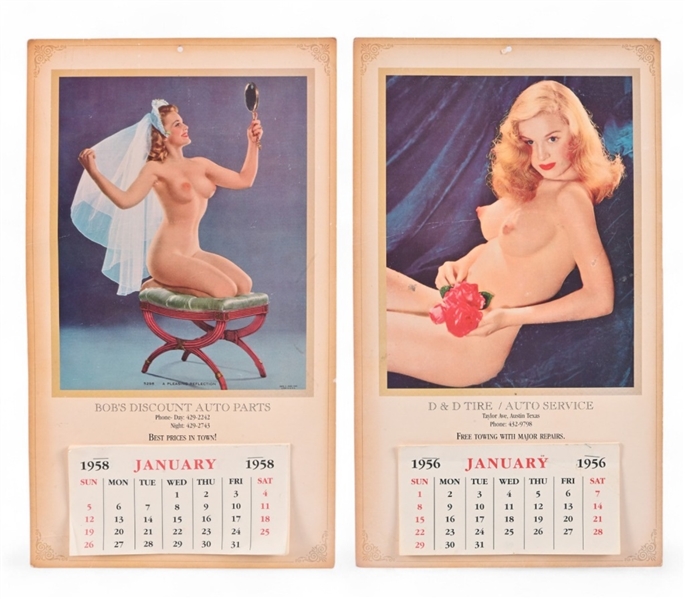 1956 & 1958 Pin-Up Girl Calendars