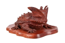 Texas Horned Lizard Carved Wood Folk Art